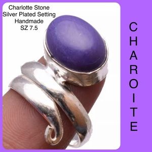 Charoite Silver Plated Handmade  Boho Adjustable